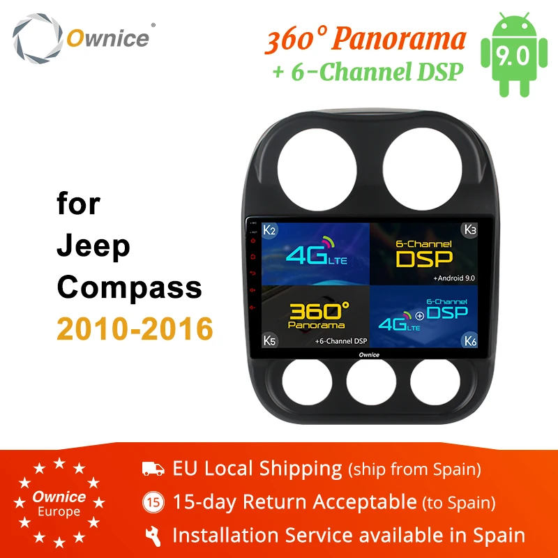 Ownice K3 K5 K6 Восьмиядерный Android 8,1 автомобильный радиоприемник gps для JEEP COMPASS 2010 2011 2012 2013 поддержка DVD Car play