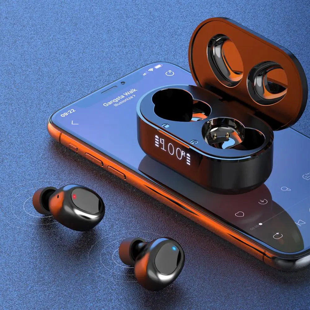 

TW16 Bluetooth V5.0 Wireless Headset with 3D Stereo HiFi Microphone LED Display