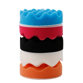 

New 5Pcs 3"-7" Sponge Buffer Waffle Polishing Foam Buffing Pads For Car Polisher
