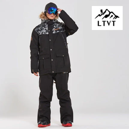 StormRunner бренд лыжный костюм Для мужчин Сноубординг Куртки+ брюки теплые новые зимние пальто дышащий Красочные камуфляж мужской лыжные комплекты - Цвет: SETs   11