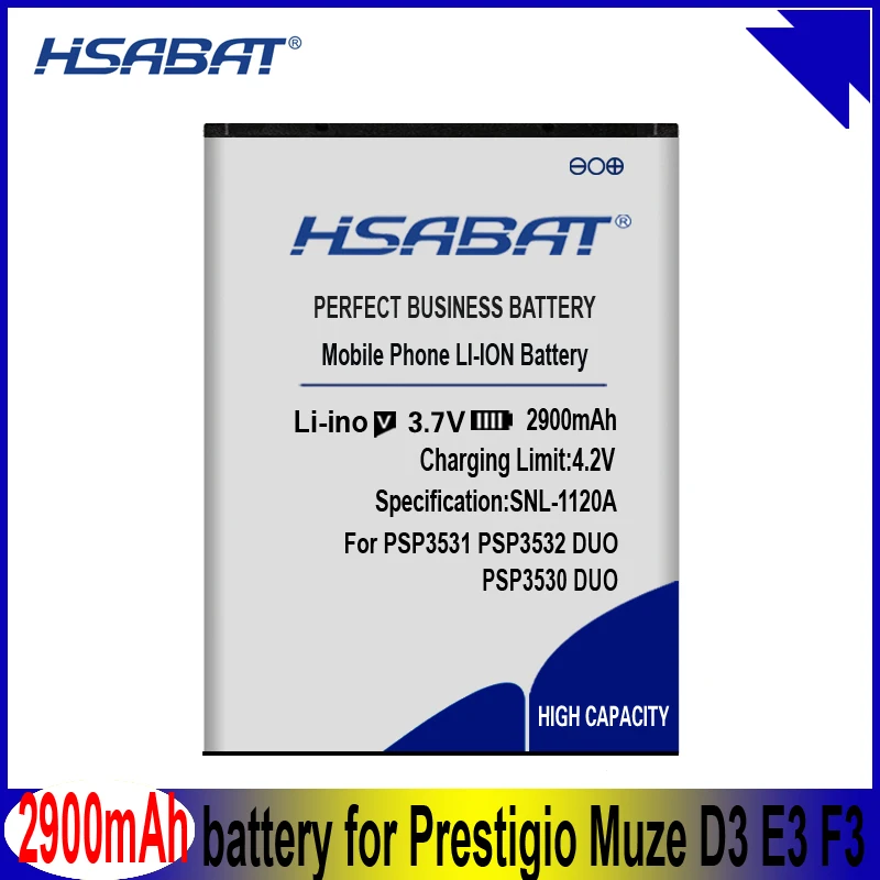 Аккумулятор HSABAT psp 3530 2900 мАч для Prestigio Muze D3 E3 F3 psp 3530 DUO psp 3531 psp 3532 DUO Muze A7 psp 7530 DUO