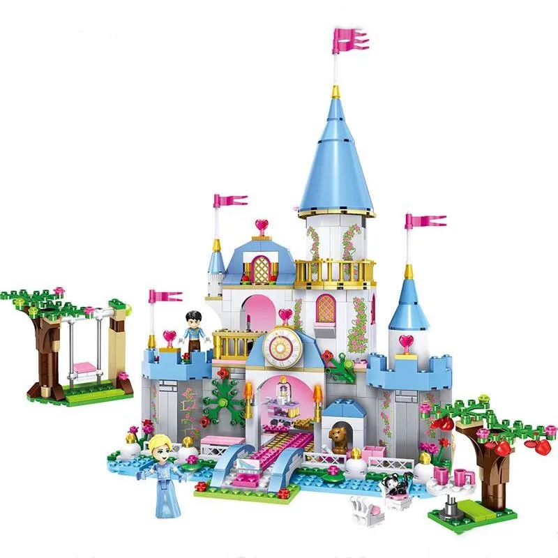 

669Pcs inserting Blocks toys Cinderella's romatic castle building DIY blocks Educational kids toys Christmas birthday gifts