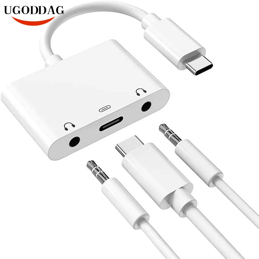 New Usb C To 3 5mm Headphone Adapter Converter Support Dual 3 5mm Audio