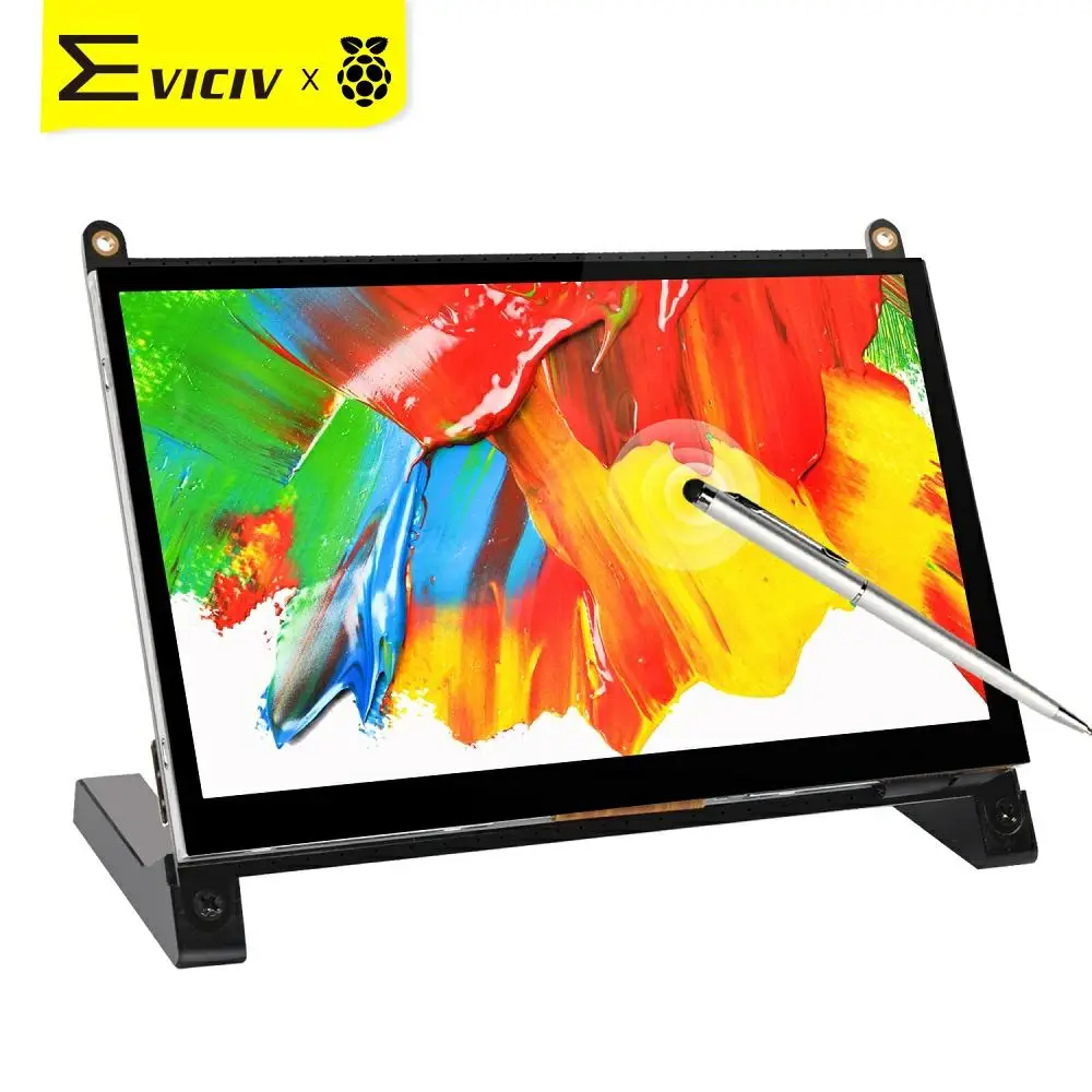 

EVICIV Raspberry Pi 7 inch Portable Monitor TouchScreen HDMI LCD Display Multiple Point Touch Screen 16:9 1024x600 Arduino Nano
