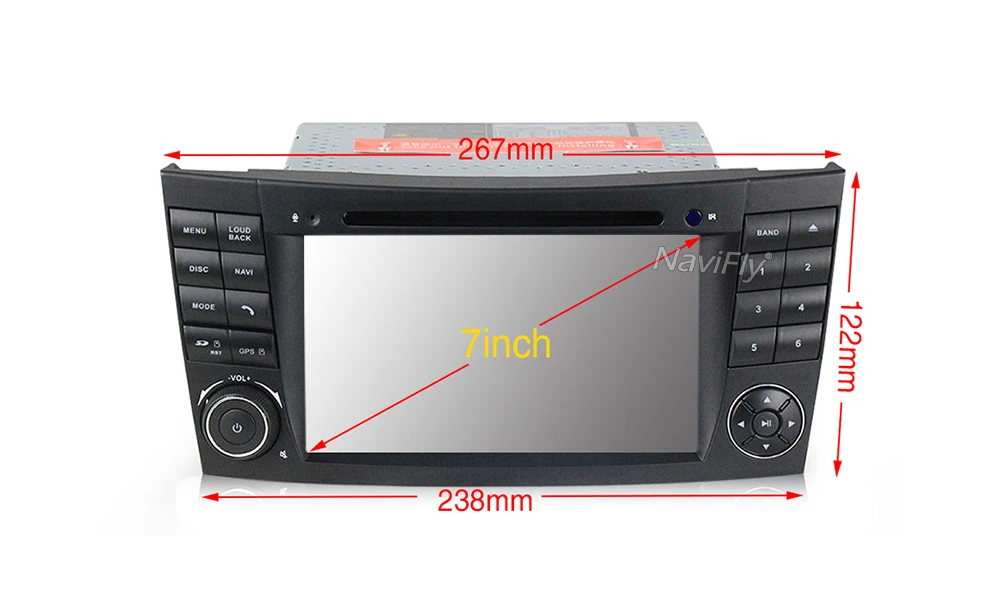 Perfect NaviFly Auto radio player IPS+DSP Android 9 car gps multimedia for Mercedes Benz E-Class W211 E200 E220 E240 E270 E280 7" 2 Din 25