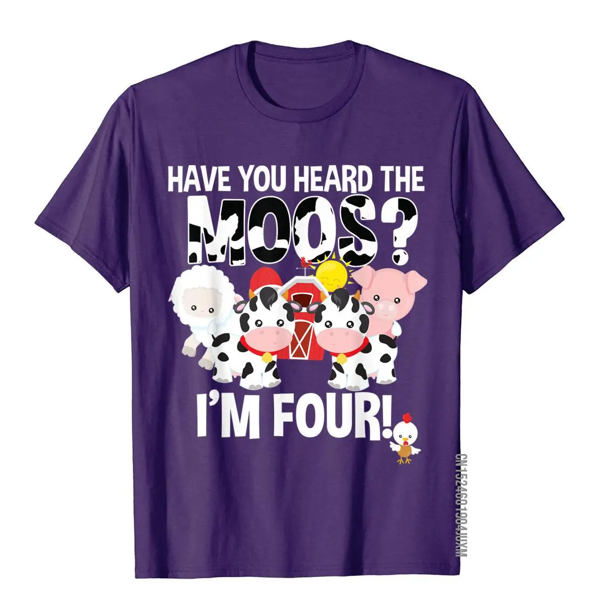 Have You Heard The Moos 4th Birthday Farm Animals 4 Shirt__97A3220purple