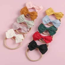 

21pcs/Set Baby Headband Elastic Nylon Hair Bands for Kids Girls Nylon Headbands for Child Solid Color Bowknot Hair Accessories