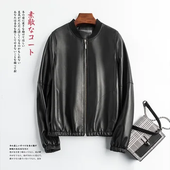 

Nerazzurri black short spring faux leather bomber jacket women long sleeve zipper plus size leather jackets for women 3xl 4xl