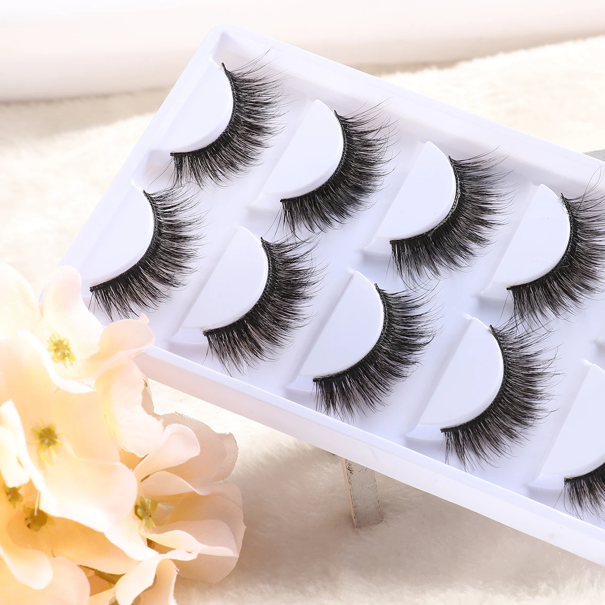 

5Pair 3D Lashes Natural False Eyelashes Volume Eyelashes Soft Long Eyelashes Fake Lashes Makeup Eyelash Extension Silk Eyelashes