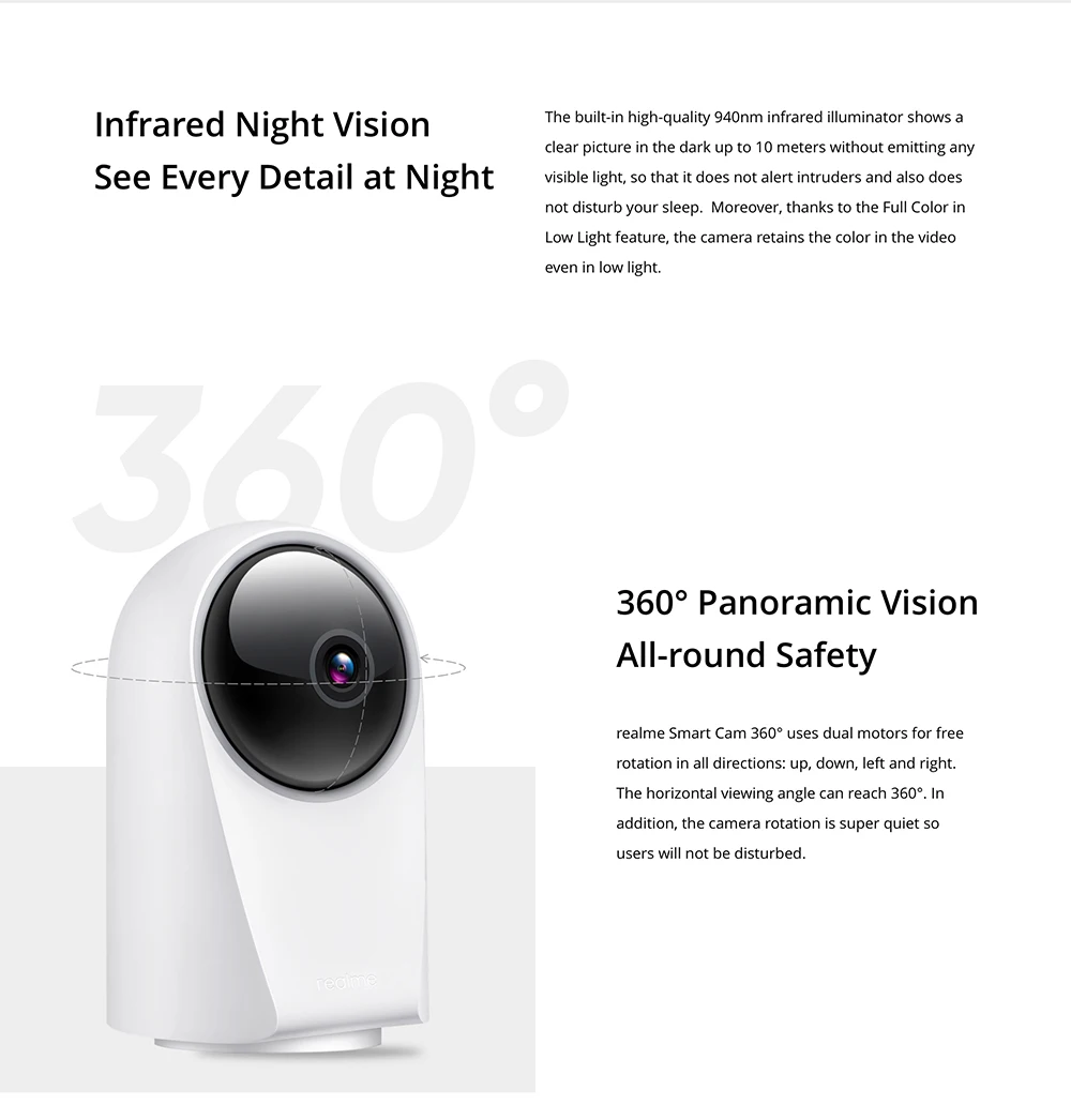 Realme Smart Cam 360° 1080p WiFi Smart Security Camera description image 4