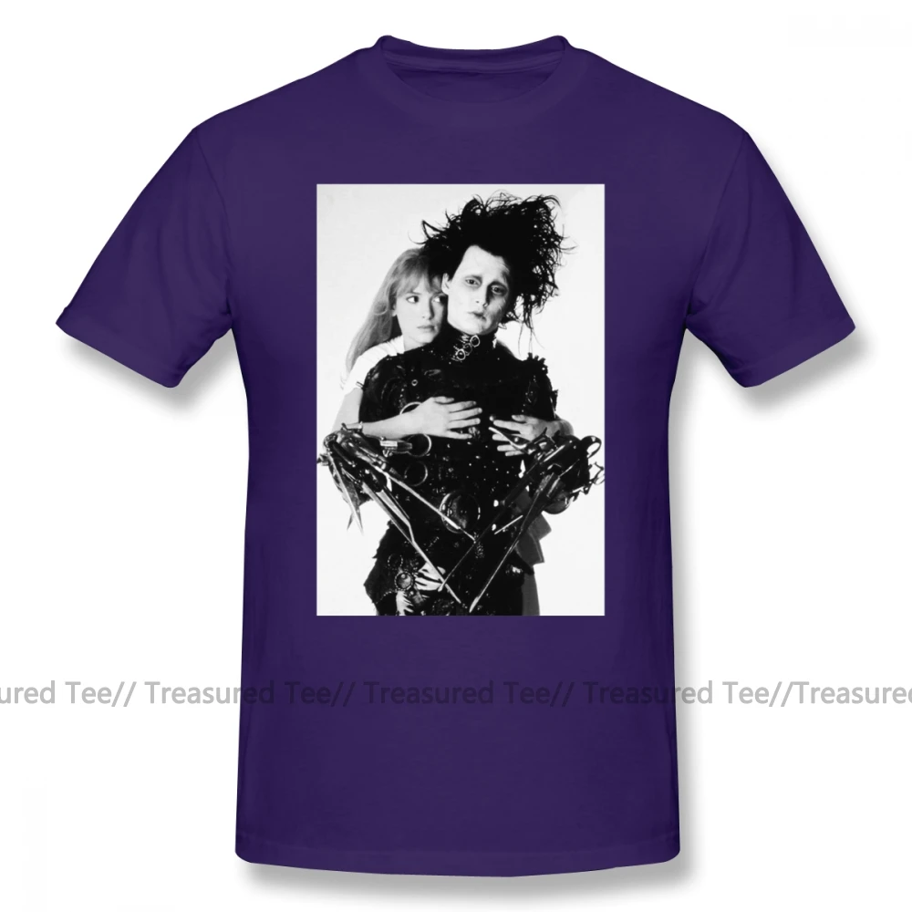 Футболка Эдварда сissorhands, Депп Райдер Эдварда, футболка с короткими рукавами, модная футболка, милая Хлопковая мужская футболка - Цвет: Purple
