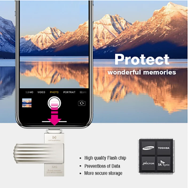Moweek USB флэш для iphone X Xs Max 8 7 6 ipad USB крутая Флешка 16 ГБ 32 ГБ 64 ГБ 128 ГБ флеш-диск USB 2,0 для iphone