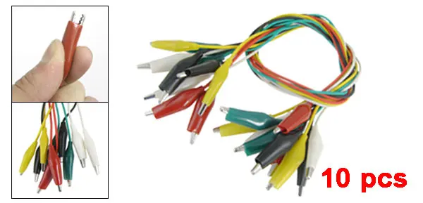 

10 Pcs Colorful Insulated Alligator Clip Test Lead Cable 45cm 1.5 Ft