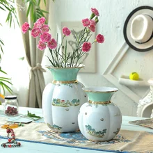Модный Белый Керамический Китайский архитектурный пейзаж ваза цветы современный обеденный стол столешница Цветочная раковина украшение