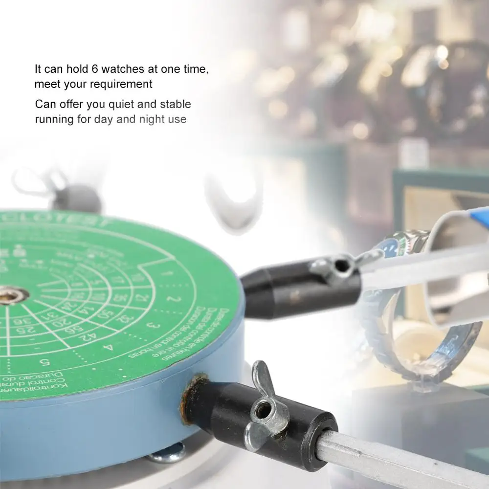 Professional Alloy Mechanical Watch Test Winder Machine Automatic Watches Testing Repairing Tools Hold 6 Watches EU Plug 220V Watch Winder