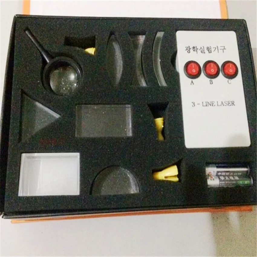 1 комплект, физическая оптическая коробка для экспериментов, оборудование для экспериментов, призматические линзы, вогнутые линзы, набор