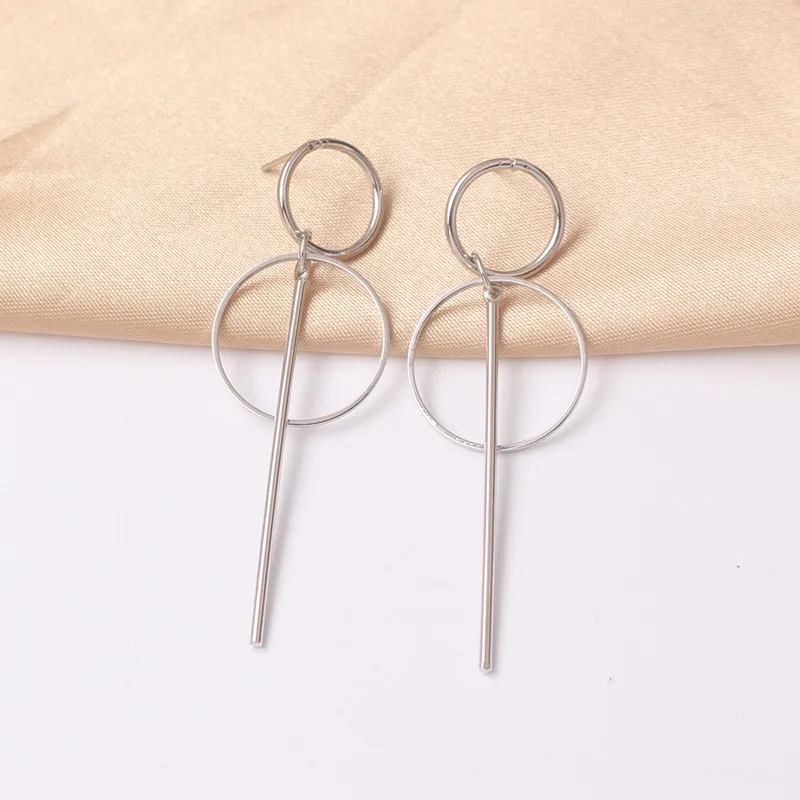 Exaggerated Hollow Geometric Pendants Drop Earrings for Women Big Personality Simple Dangle Earring Long boucle d'oreille dangle earrings