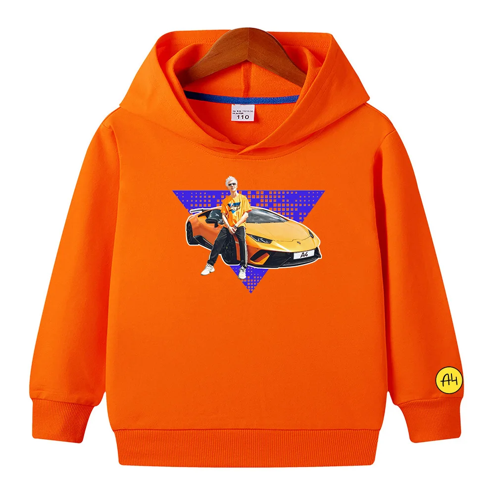 Children Merch A4 Lamba Hoodie Summer 100% Cotton Thin Boy girl Hooded Sweatshirts Quality Casual Kiss Baby Pullover Tops kids hoodie sweatshirts