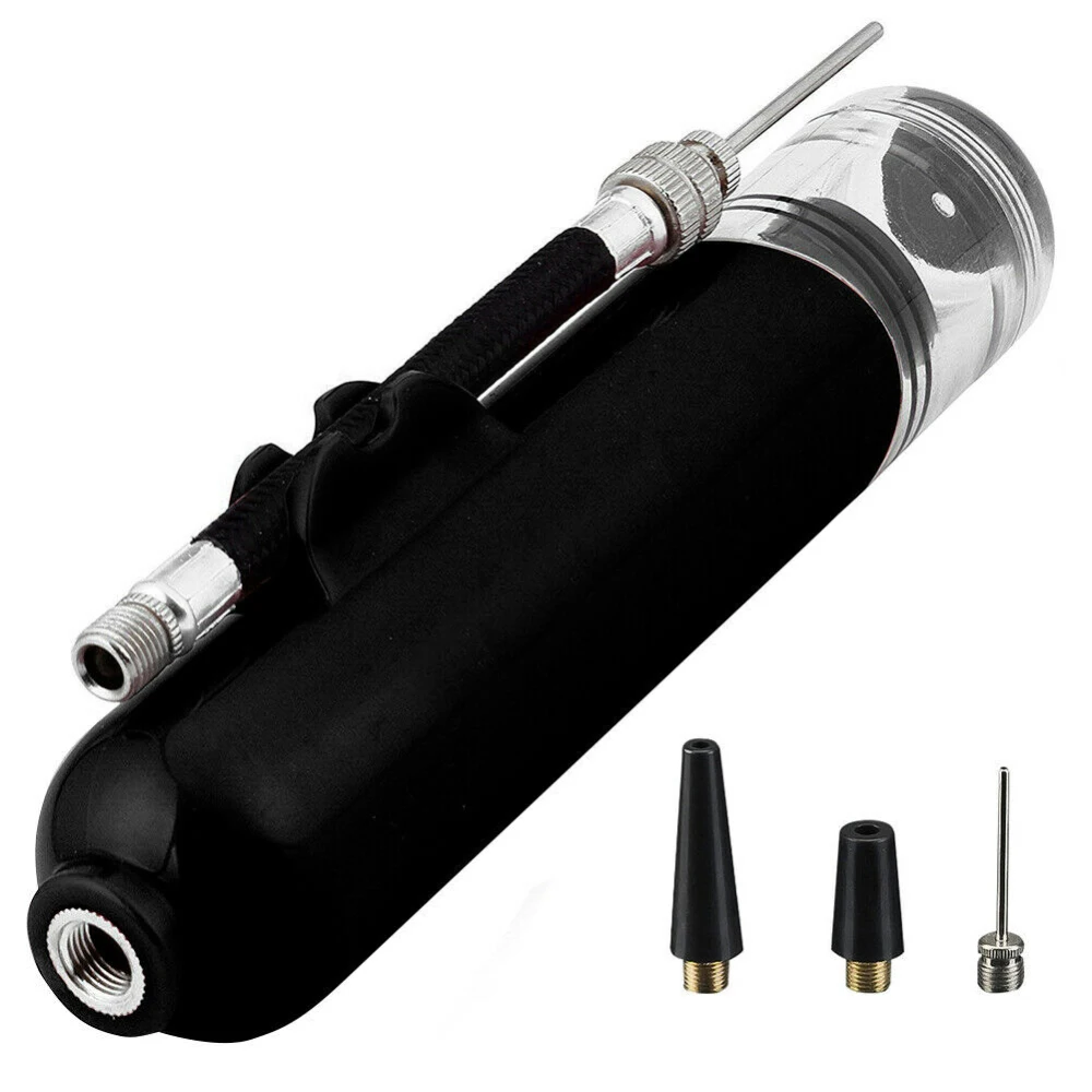 Black Multifunctional Football Soccer Ball Portable Hand Pump Inflator Needles Volleyball Hose Holder Nozzle Lightweight - Цвет: Black