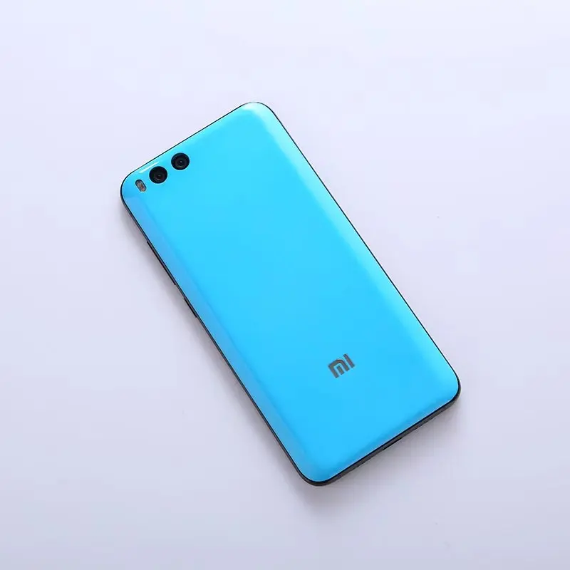 Корпус для Xiaomi mi 6 mi 6 M6 Xiao mi 6 пластиковая Глянцевая задняя крышка для батареи запасные части для мобильного телефона с клеем - Цвет: Синий