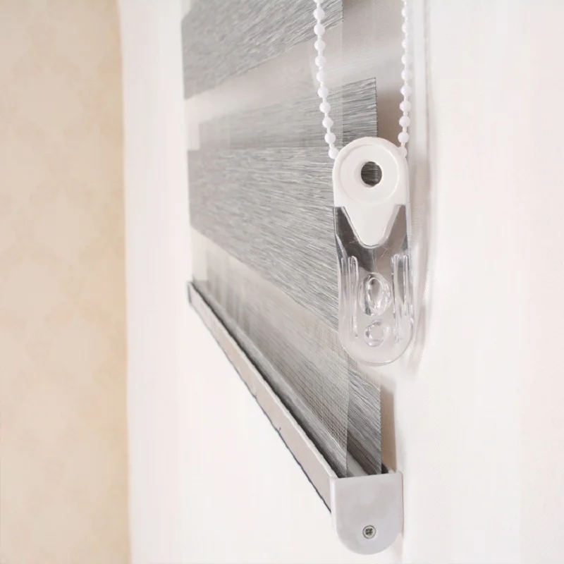 100% poliéster tecido manual blackout sombra cortinas blackout zebra
