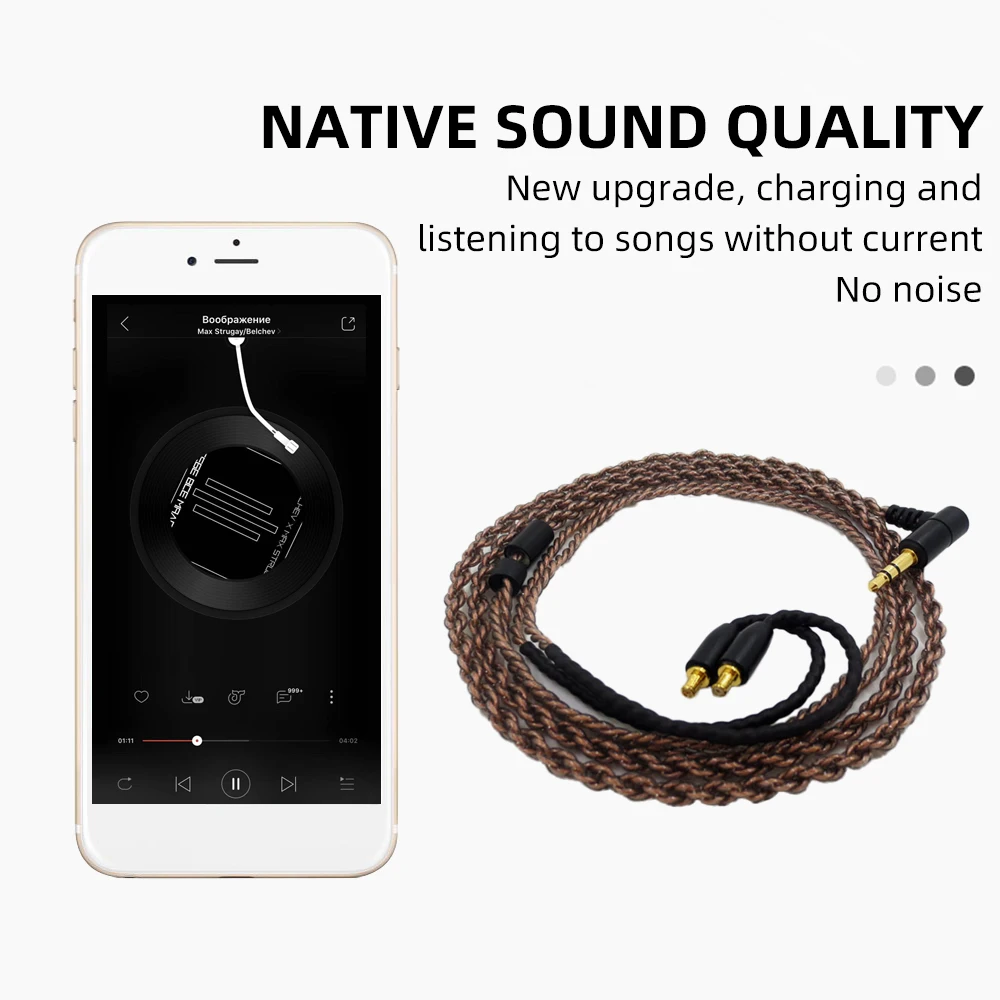 FDBRO Replacement Audio Cable for IE40 PRO Headphones Upgrade Earphone Cables Silver Plated Cord Wire Microphone Volume Control