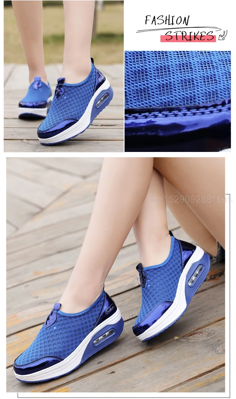 Toning Platform Slip On Breathable Height Increasing Shoes
