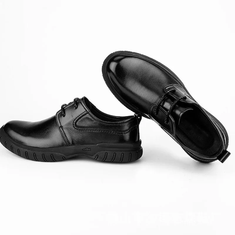 High Quality Genuine Leather Mens Shoes Air-permeable Leisure Round-headed Leather Low top Autumn Winter cowhide casual shoes