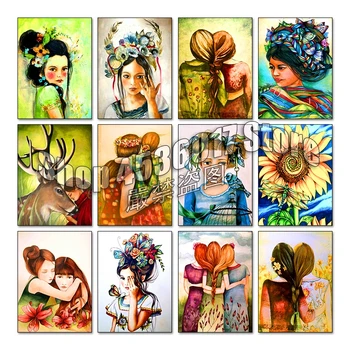 

Sisters 5d Diy Diamond Painting Cartoon girl Cross Stitch Diamond Embroidery Mosaic Full Rhinestone Flowers Gifts Stickers Decor