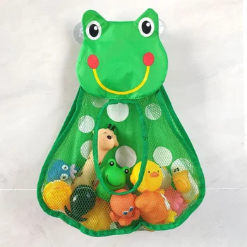 

Baby Bath Toy Storage Bag Shower Cartoon Duck Mesh Bag Frog Mesh Storage Toys with Strong Suction Cup Bag Net Bathroom Organizer