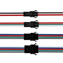 10 pairs 2pin/3pin/4pin/5pin SM JST Connector Male and Female for 5050/3528 WS2812B/WS2811/WS2813/WS2815 RGB RGBW LED Strip(China)