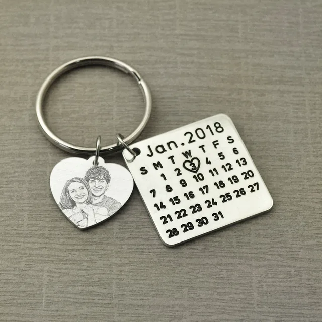 personalised calendar keyring
