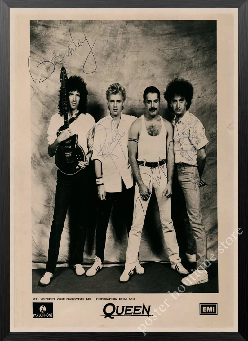 Queen Band музыкальный плакат на крафт-бумаге Фредди Меркьюри, Brian мая винтажная Высококачественная декоративная роспись стены стикер