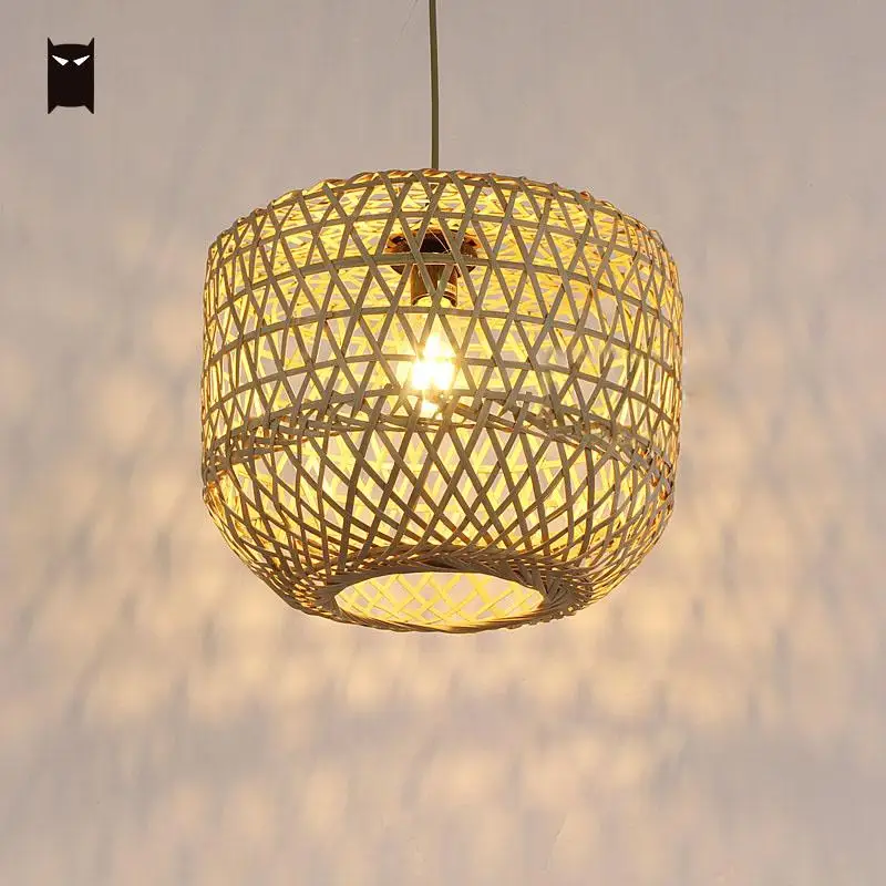

Traditional Handmade Bamboo Rattan Pendant Lamp Lamps Retro Loft Industrial Retro Asian Ranging Ceiling Lamp Avize Free shipping
