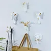 1pc Hanging Hook Animal Head Decorative Hook Deer Elephant Unicorn Rhinoceros Hanger Hook Keys Clothes Hat Wall Decoration Rack 2