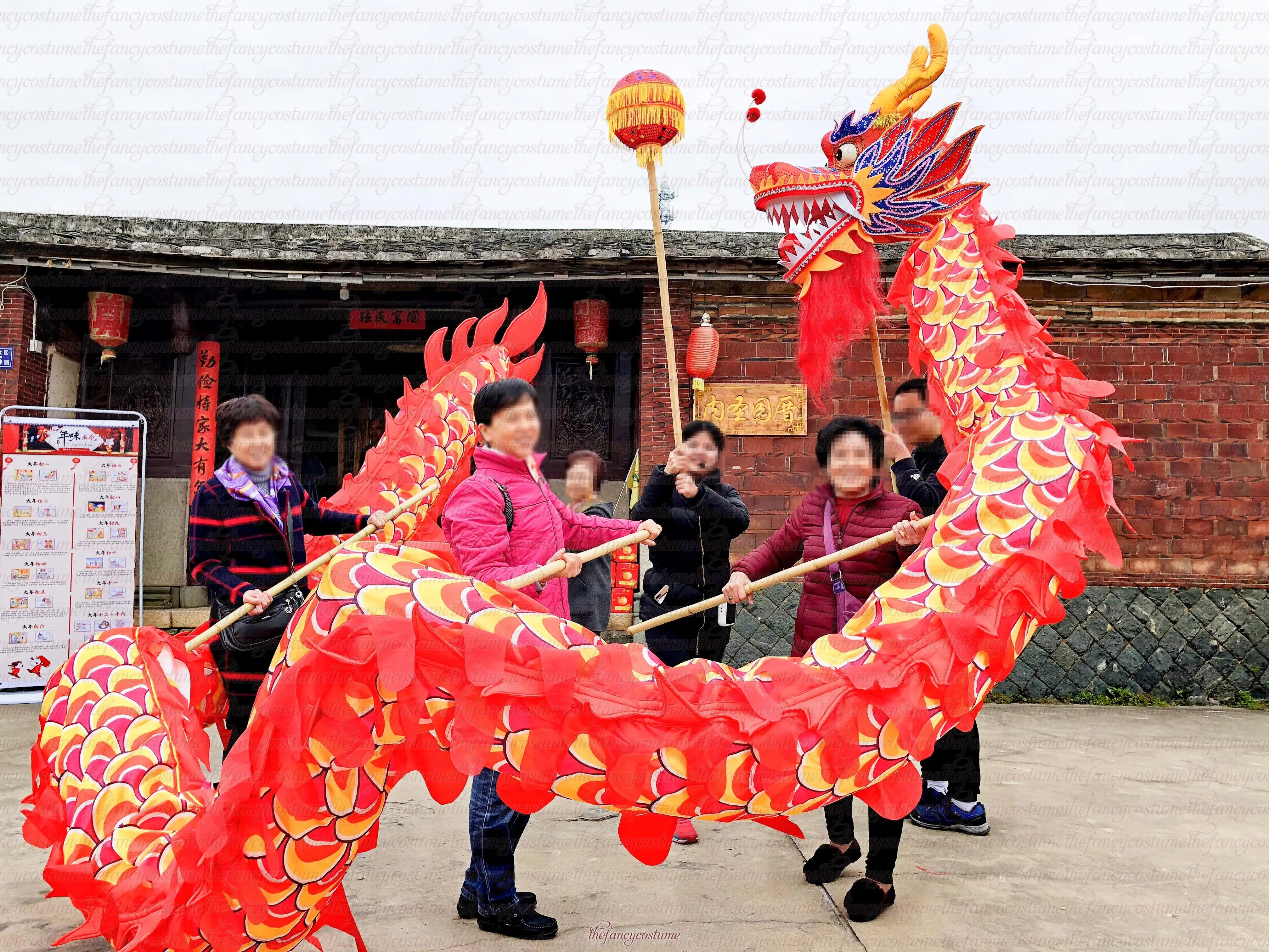 Шелковая ткань с принтом дракона 7 м 6 шт.|dragon dance|chinese dragon dancechinese folk costume |
