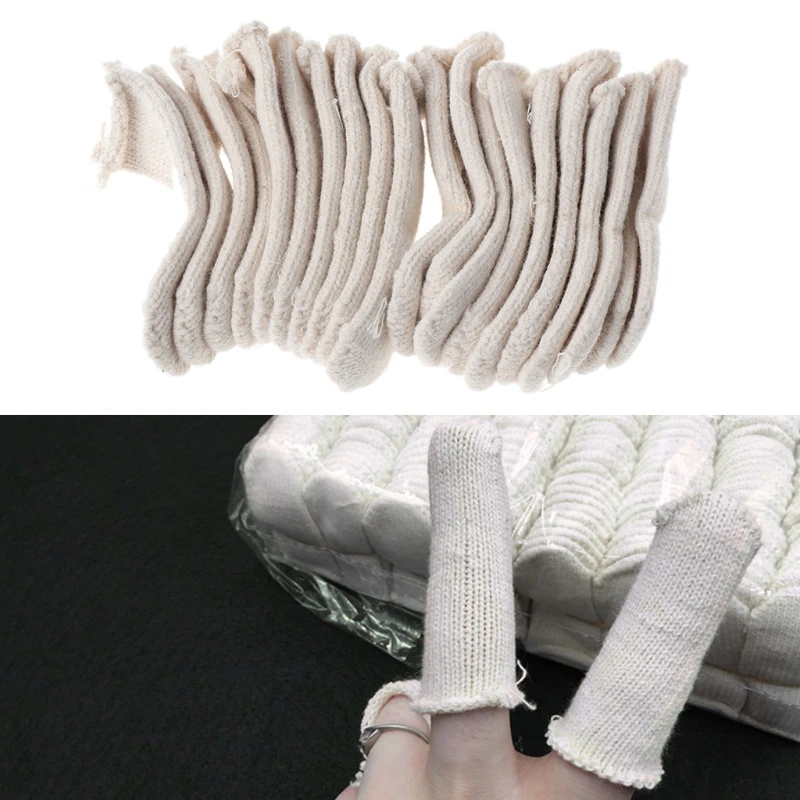 

Cotton Finger Guards Cots Avoid Protection Prints Clean Polish Craft Tool 20Pcs