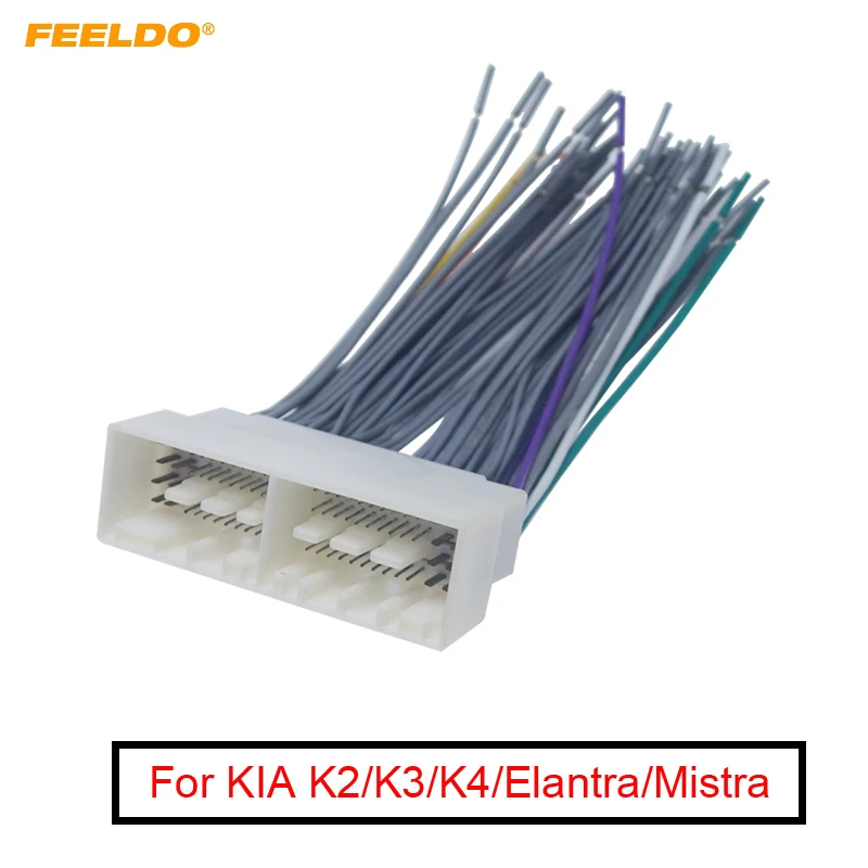 FEELDO 1 шт. автомобильный жгут проводов для стерео адаптер разъем в радио для KIA K2/K3/K4/Elantra/Tucson