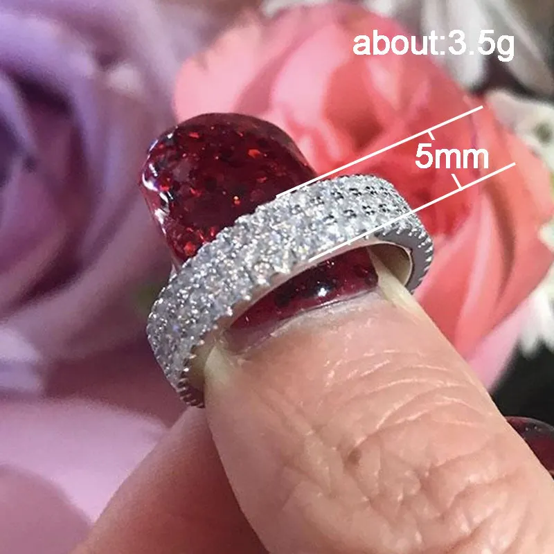 Модные женские свадебные кольца с 3 рядами прозрачных кристаллов, модные стразы из нержавеющей стали, женские подростковые ювелирные изделия anillos mujer