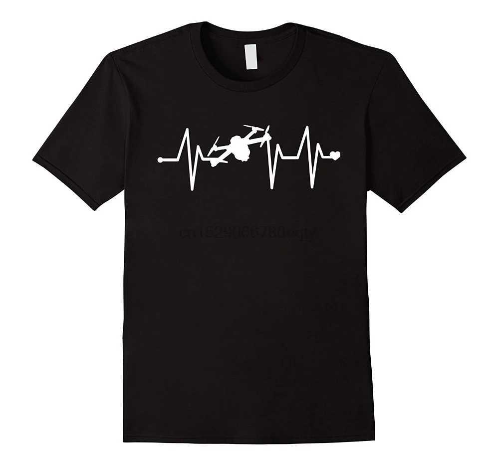

Brand New 2019 Summer Mens Short Sleeve Drone Pilot Heartbeat Pulse Shirt - Funny Drone Shirt Tee