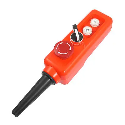 

2-Position Selector Red Emergency Stop Up Down Black Hoist Push Button Switch