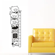 M-2708 мультяшная свинка детская комната наклейки на стену резные ручная роспись с животными из ПВХ Настенные Детские наклейки для измерения роста
