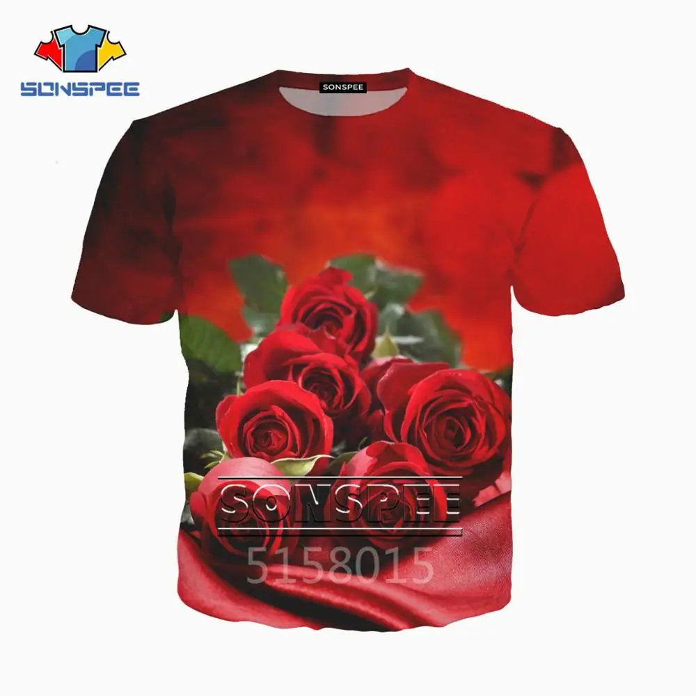 SONSPEE/одежда для мужчин и женщин с 3D принтом в стиле Харадзюку красными красивыми