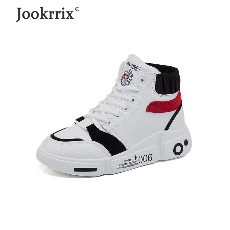 Jookrrix/ г., женские модные высокие кроссовки для женщин, удобная теплая обувь женская повседневная обувь из натуральной кожи