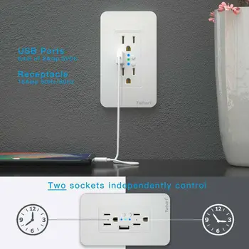 

WiFi With USB Interface Socket US Standard Smart Wifi Wall Voice Control Socket