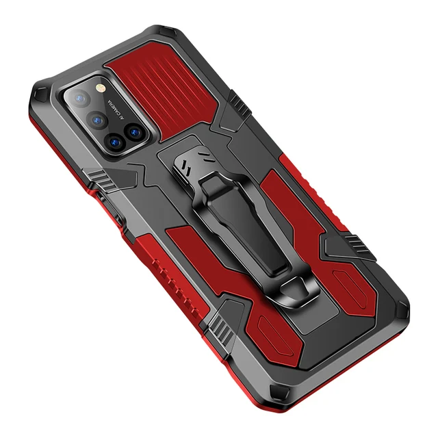 Shockproof Phone Case For OPPO A5 A7 A12 A9 A8 A32 A52 A53 A72 A92 A73 A15 Car Holder Back Clip Cover For OPPO A3S A5S A11K A1K Red