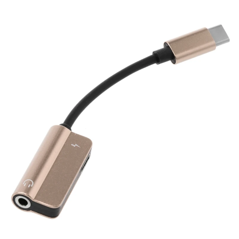 USB 3,1 type C до 3,5 мм кабель для зарядки наушников для Xiaomi 6 8 huawei Mate10 P20 - Цвет: Золотой