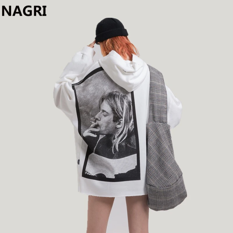 Kurt Cobain толстовки с капюшоном и принтом Для мужчин хип-хоп Уличная панк рок-рэпер пуловер с капюшоном толстовки модные хлопковые толстовки с капюшоном, топы