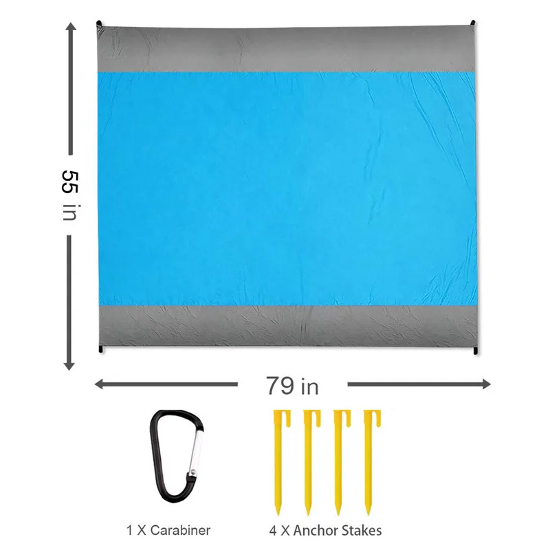 Picnic Blanket Foldable Sand Free Beach Mat Outdoor Picnic Blanket Rug Sandless Mattress Pad Portable Folding Camping Mat Travel