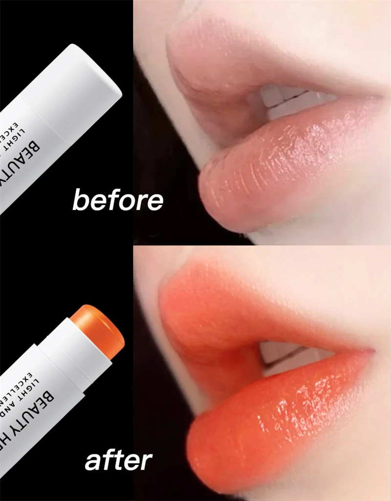 1Pcs Magic Color Changing Lipstick Orange Waterproof Moisturizer Lip Balm Long Lasting Nourish Protect Lips Care Makeup Cosmetic